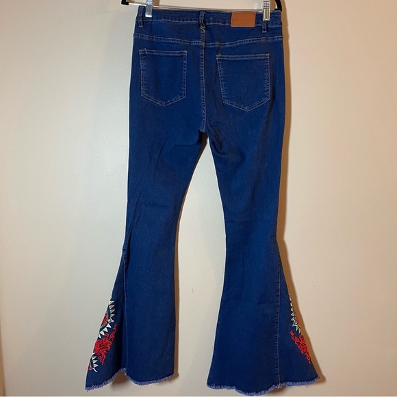 Home Folk Embroidered Flare Jeans - Blue Size 10 - Picture 7 of 12